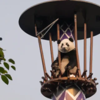 panda on tower